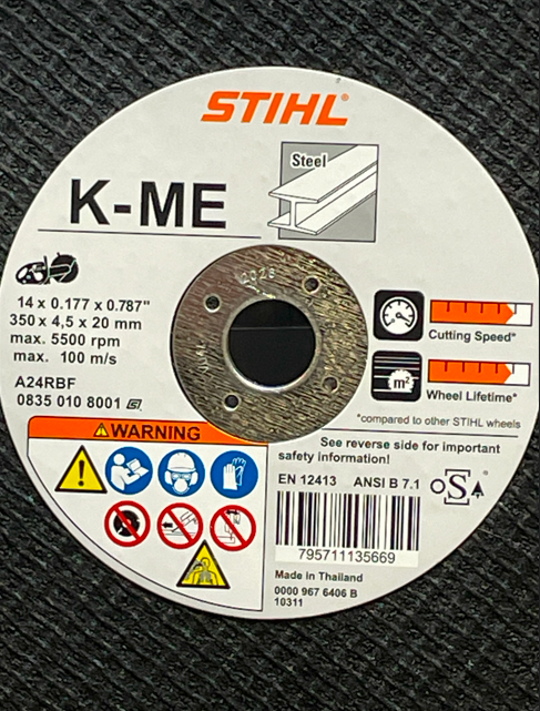 STIHL 14" Abrasive Wheel Steel/Iron (K-ME) Specialty Wheel for TS 440   Image 2