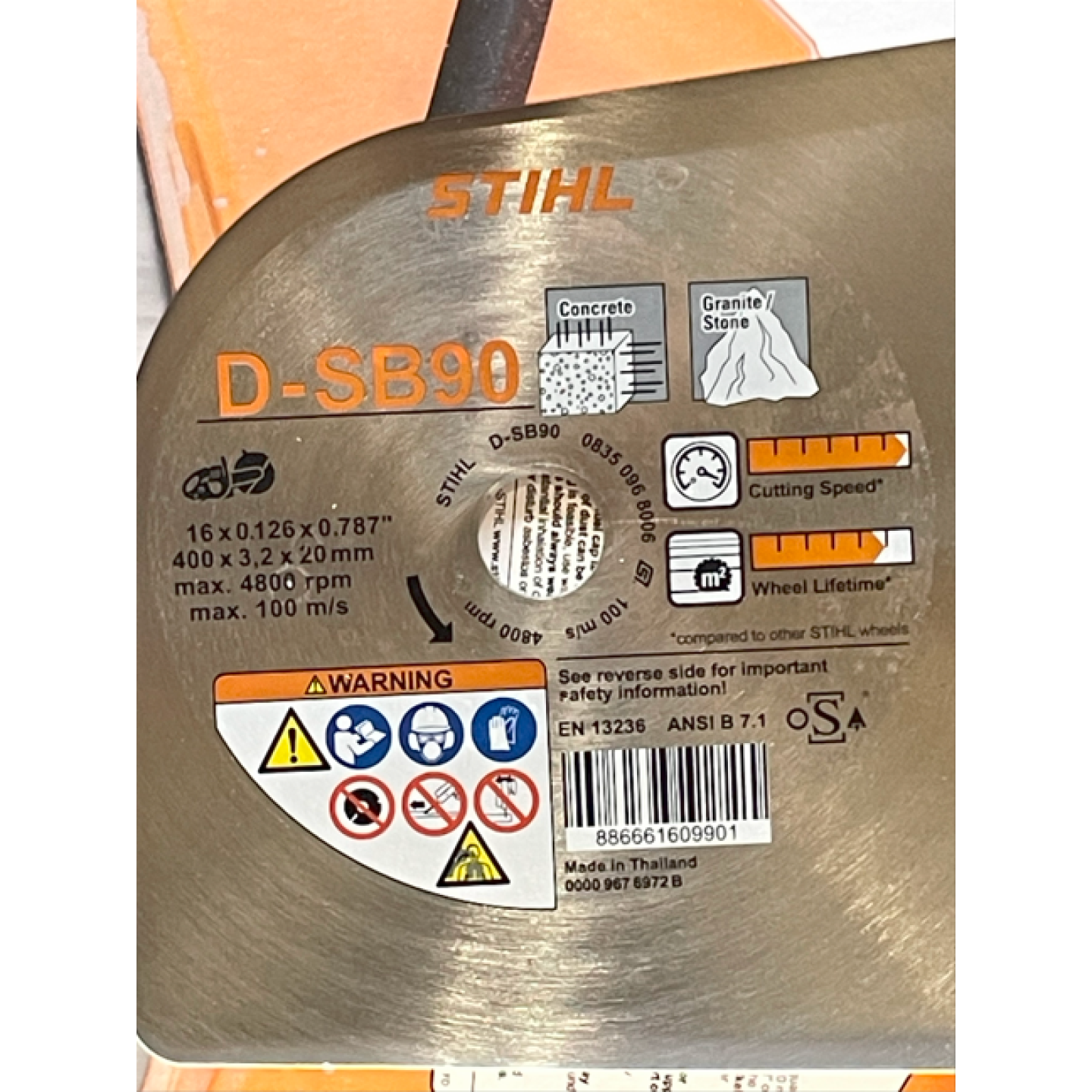 STIHL D-SB90 Premium Diamond Wheel 16"x20MM Image 2