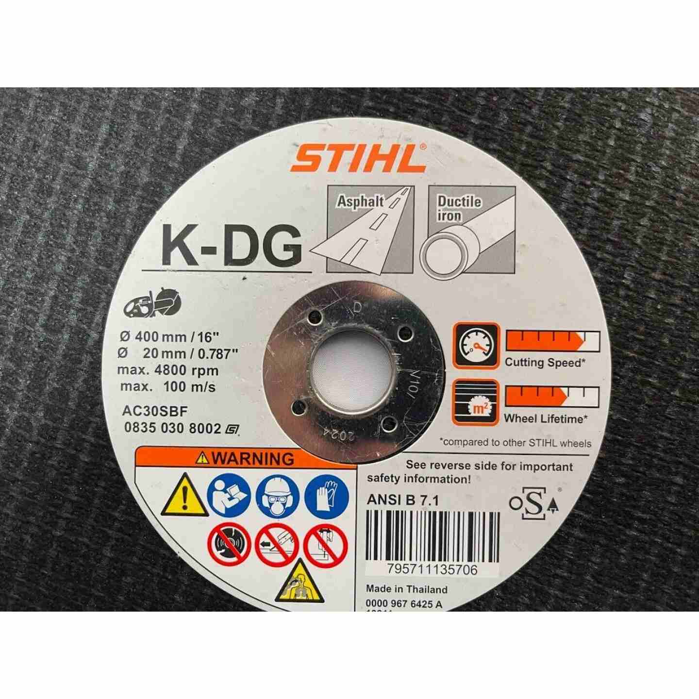 STIHL Asphalt/Ductile Wheel 16"x20MM, K-DG Image 1