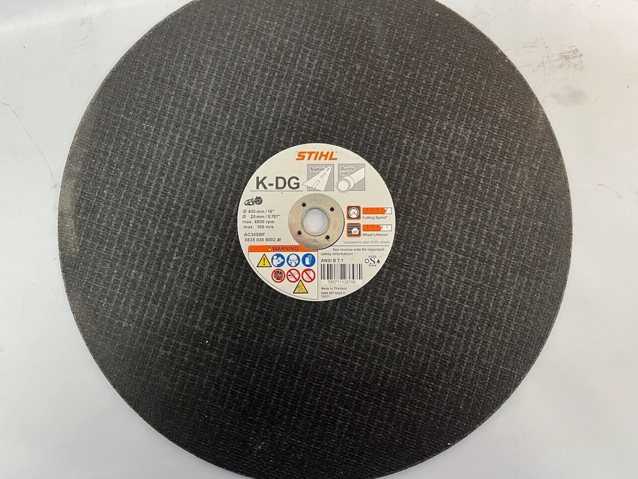 STIHL Asphalt/Ductile Wheel 16"x20MM, K-DG Image 2