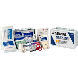 RADNOR™ White Metal Portable or Wall Mount 10 Person, 71 Piece First Aid Kit Image 1