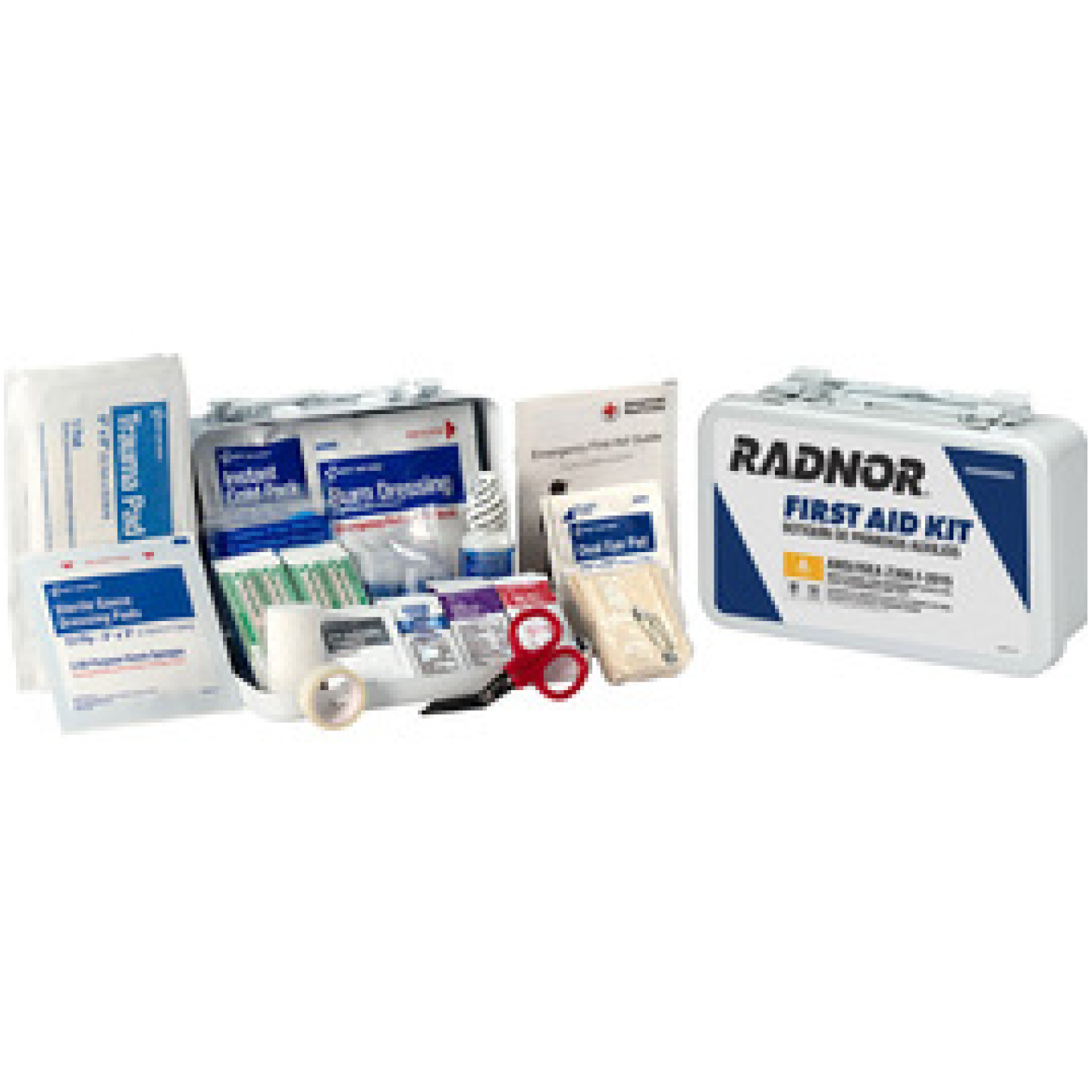 RADNOR™ White Metal Portable or Wall Mount 10 Person, 71 Piece First Aid Kit Image 1