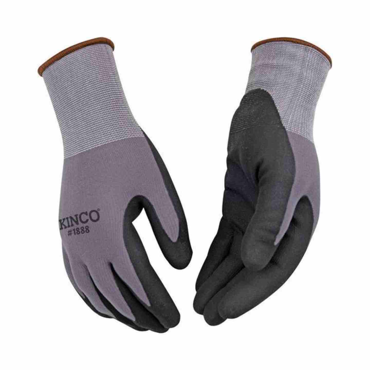 Kinco Gray Nylon-Spandex Knit Shell & CoolCoat™ Micro-Foam Nitrile Palm, Medium Image 1