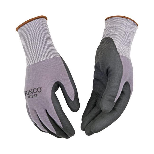 Kinco Gray Nylon-Spandex Knit Shell & CoolCoat™ Micro-Foam Nitrile Palm, Large Image 1