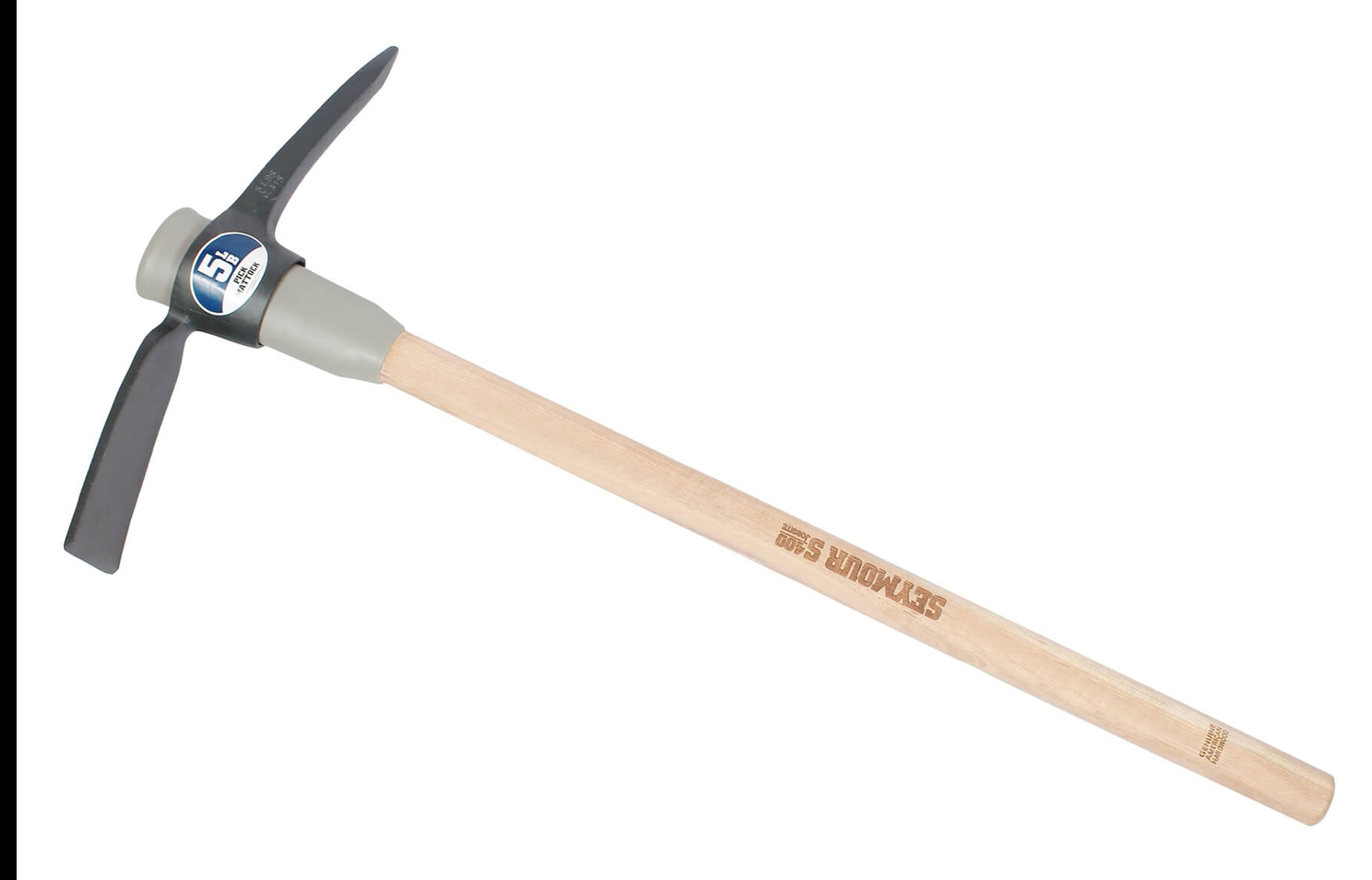 Seymour 5 lb Pick Mattock - Genuine American Hickory 36" Handle