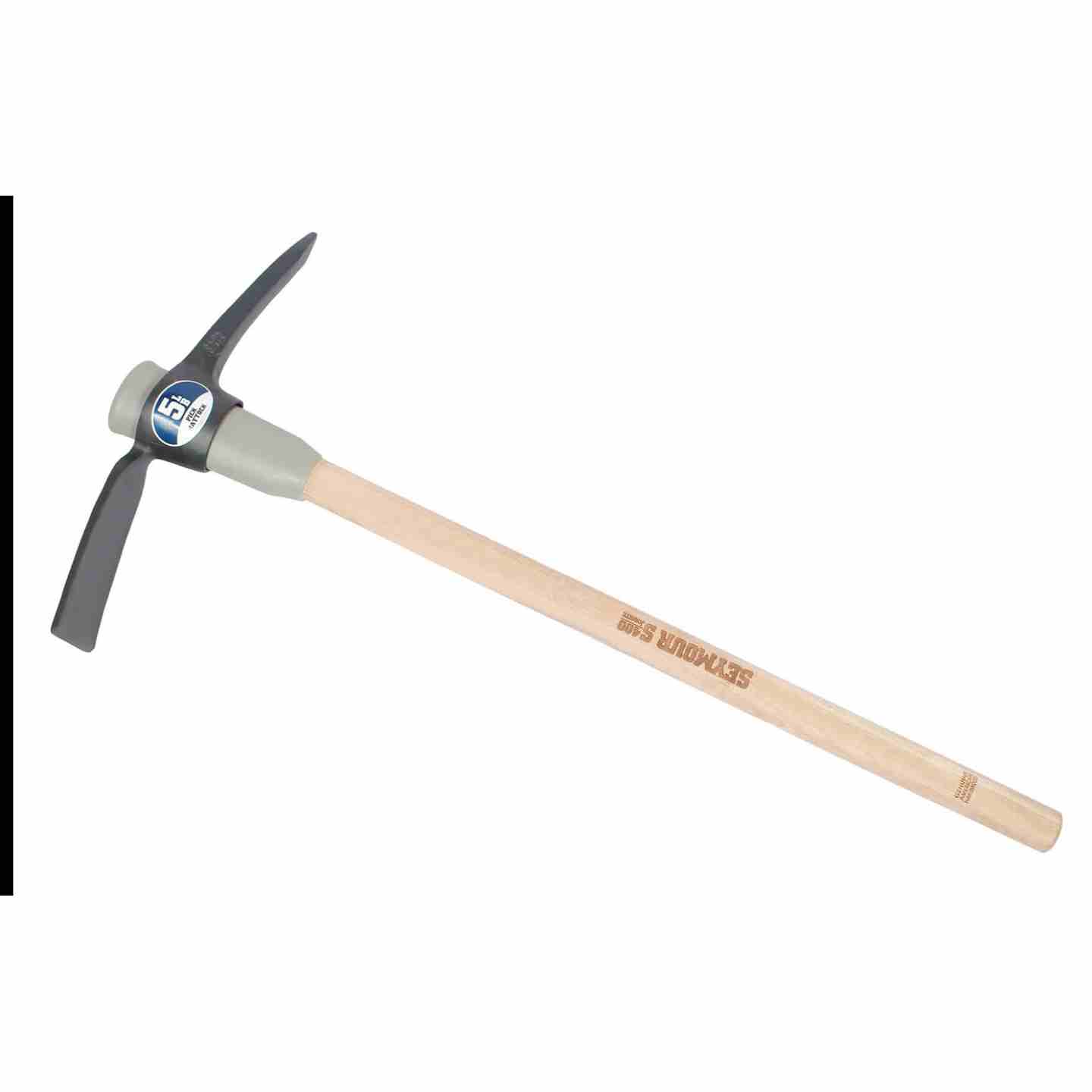 Seymour 5 lb Pick Mattock - Genuine American Hickory 36" Handle Image 1