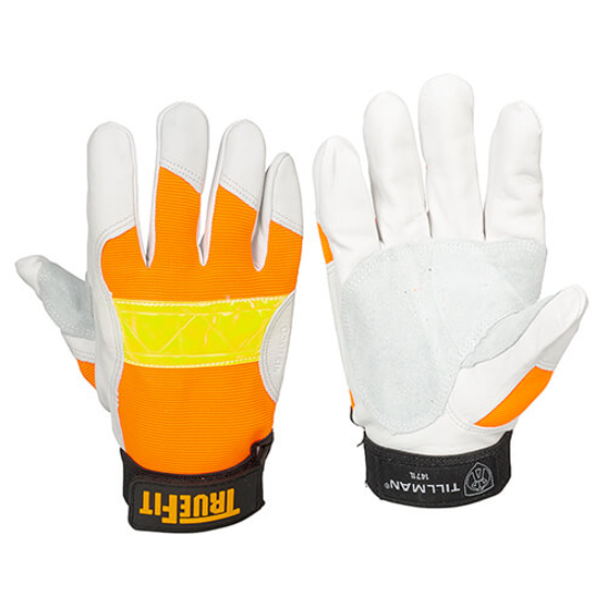 Tillman® TrueFit® Top Grain Goatskin/Spandex/3M® Reflective Stripe Unlined TrueFit® Glove, Medium 