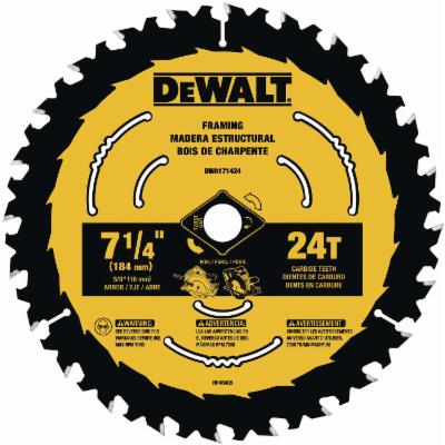 DeWalt 7-1/4" 24T Circular Saw Framing Blade-2PK