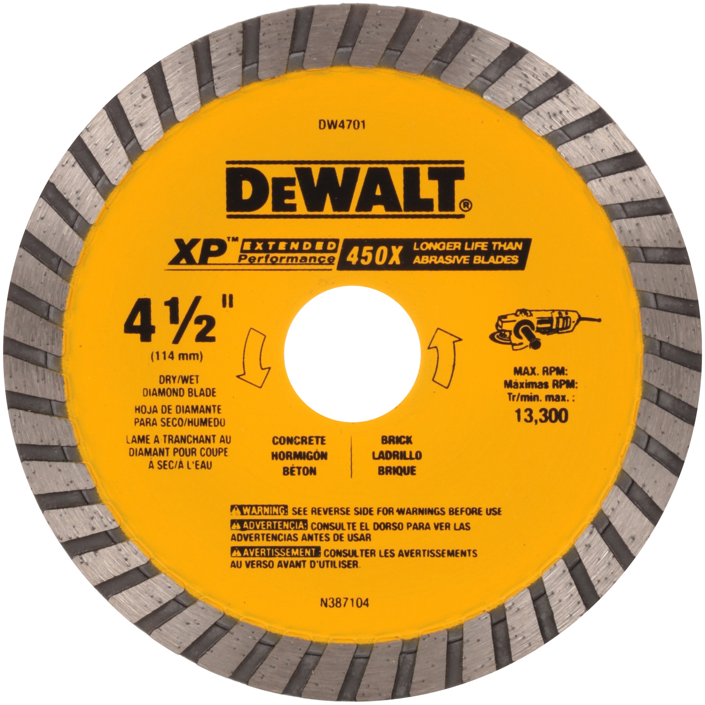 DeWalt XP Turbo Blade 4-1/2" x 7/8" Image 1