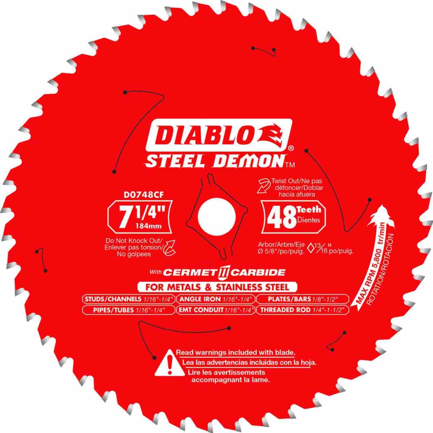 Diablo 7-1/4 x 48-Teeth Steel Demon Blade Image 1