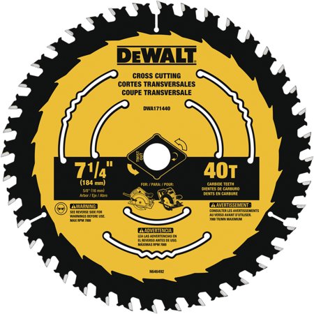 DeWalt 7-1/4" 40T Circular Saw Cross Cut Blade