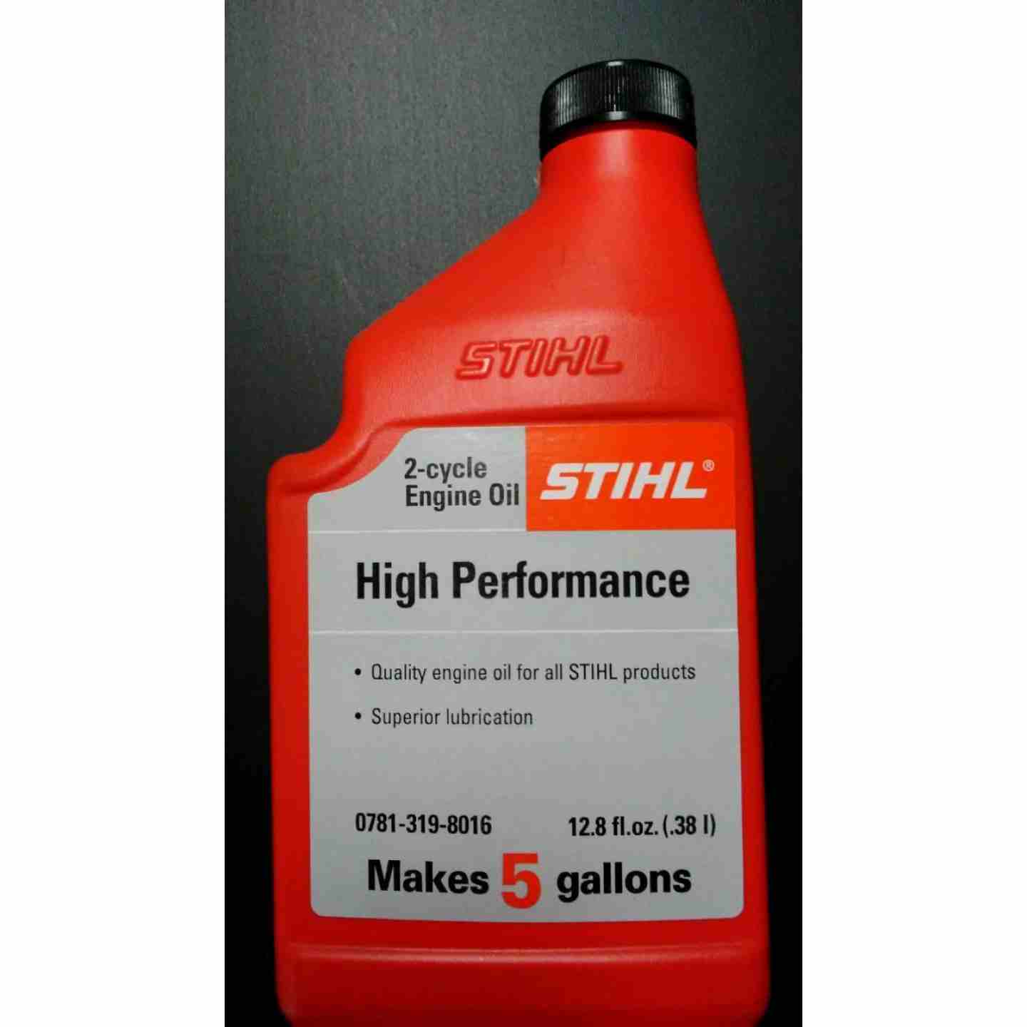 STIHL High Performance 2-Cycle Engine Oil 12.8 oz (5 Gallon Mix, 6 Pk) Image 1