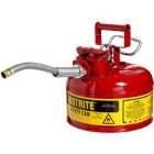 1 Gallon, 5/8" Metal Hose, Steel Safety Can for Flammables, Type II, AccuFlow, Red Image 1