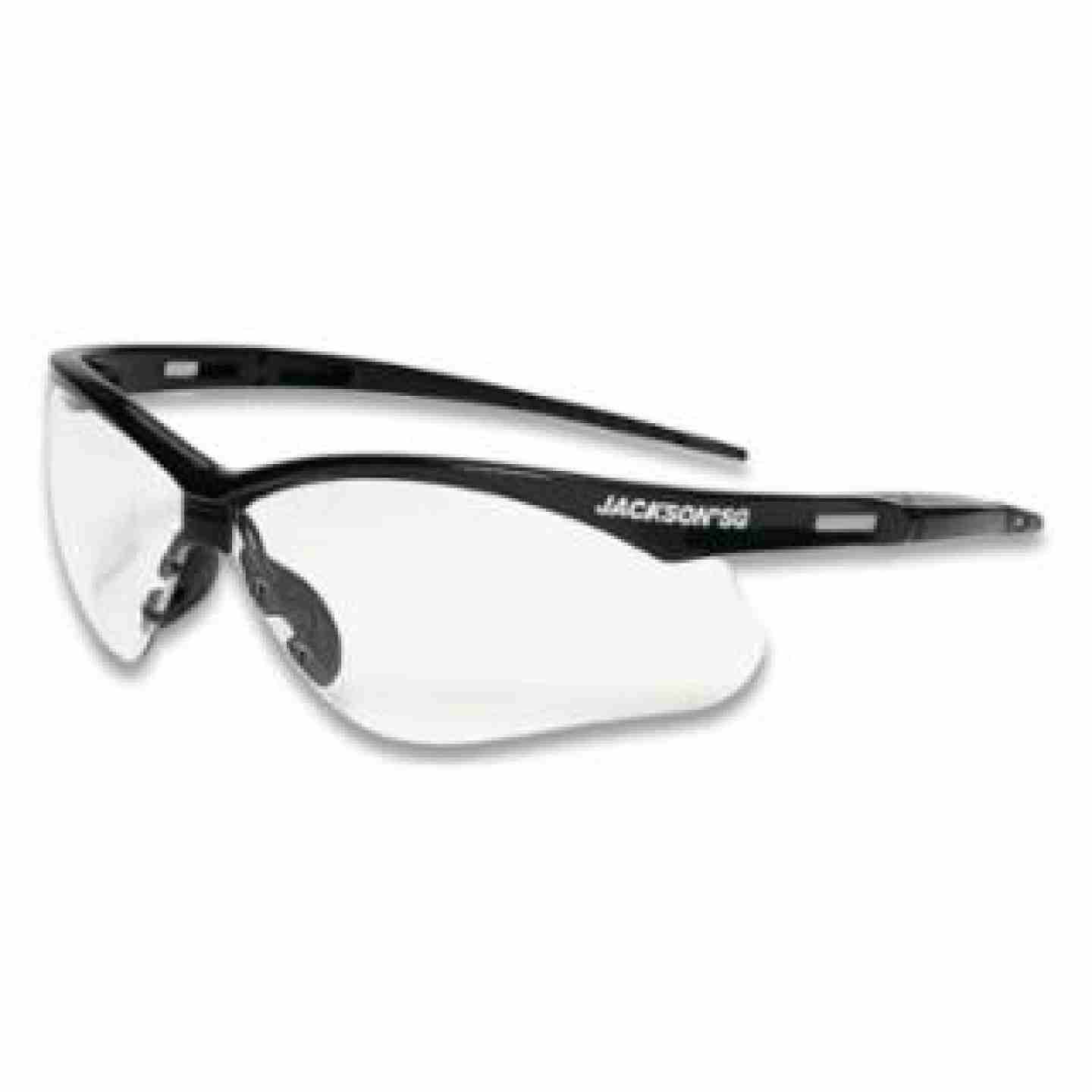 Jackson Safety Glasses with Black Frame and Clear Lens Image 1