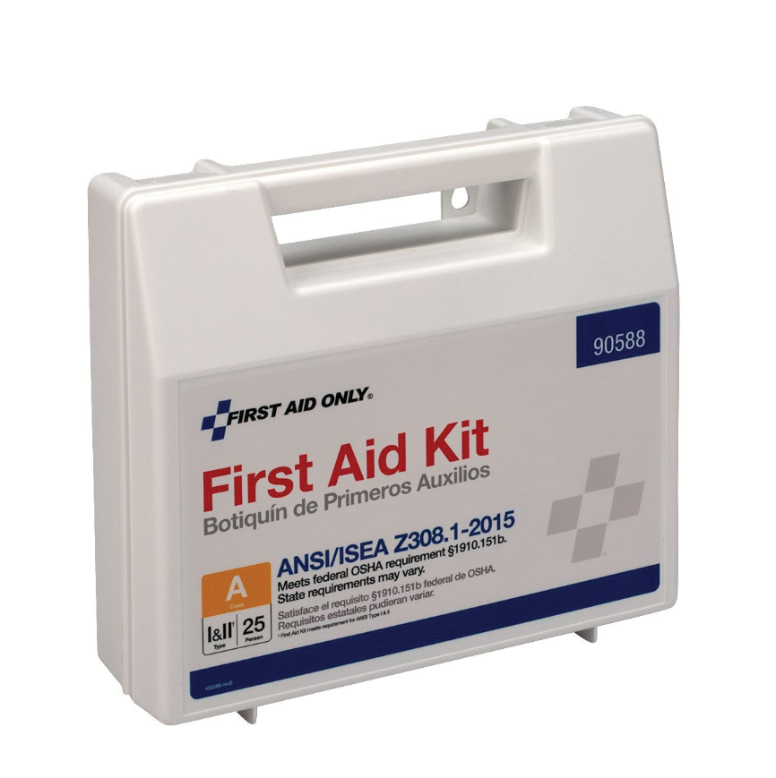 First Aid Only® Portable First Aid Kit, 7-1/4 in H x 9-1/2 in W x 2-3/4 in D, Plastic Case  Image 1