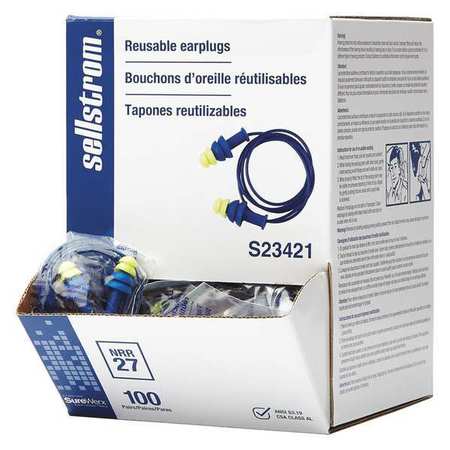 Sellstrom Reuseable Corded Earplugs Image 1