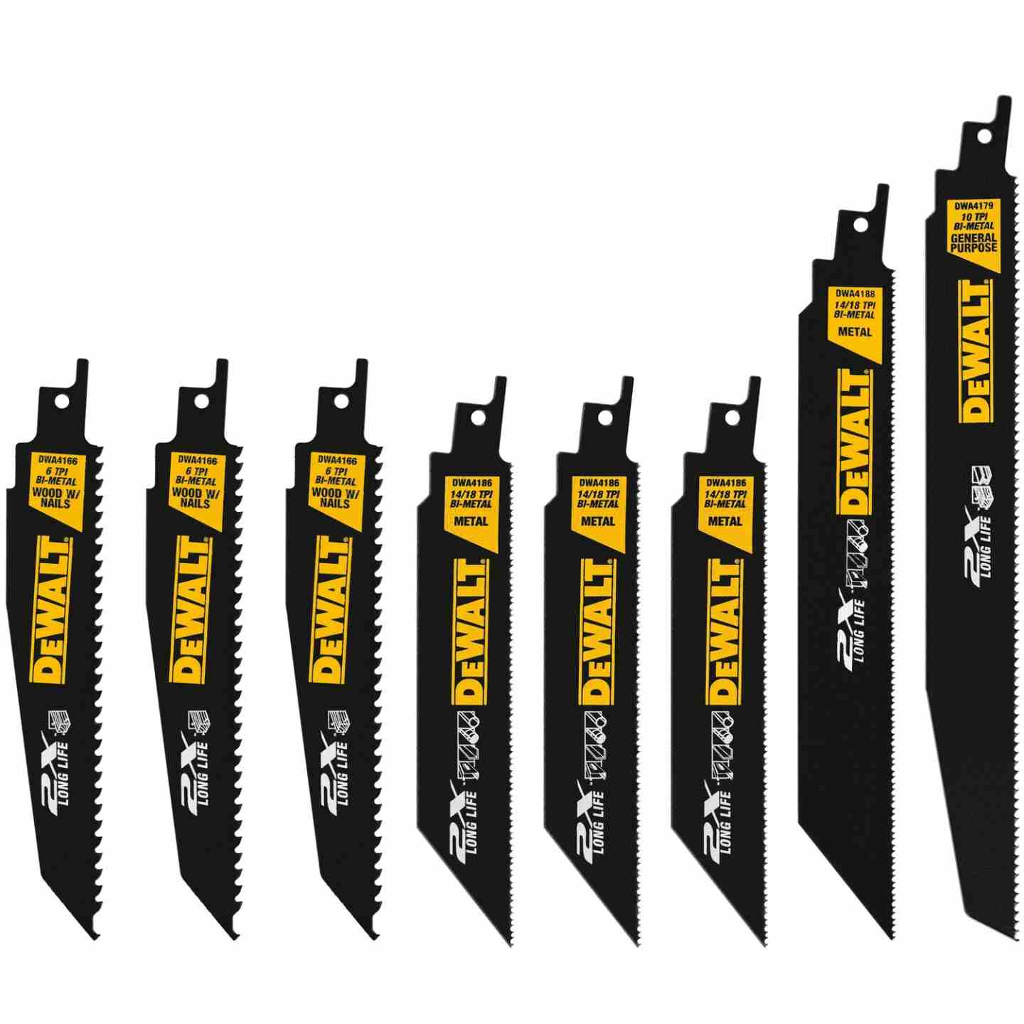 DeWalt 8-piece 2X Recip Blade Set with ToughCase® Image 1