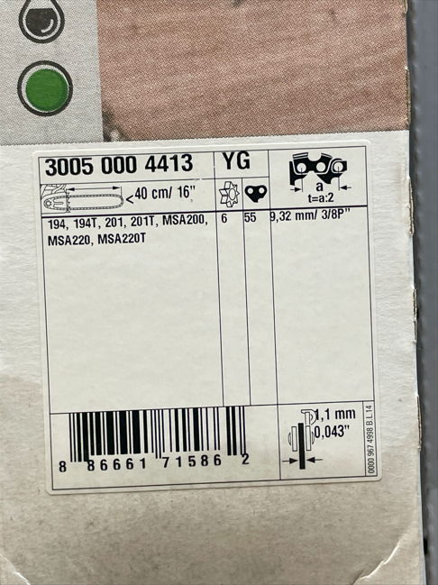 STIHL 16in. Rollomatic E L04 3/8P .043G Guide Bar  Image 1