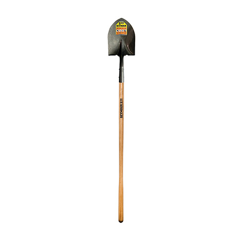 Seymour Round Point Shovel, Forward Turned Step, 48" Precision Lathe Turned Hardwood Handle