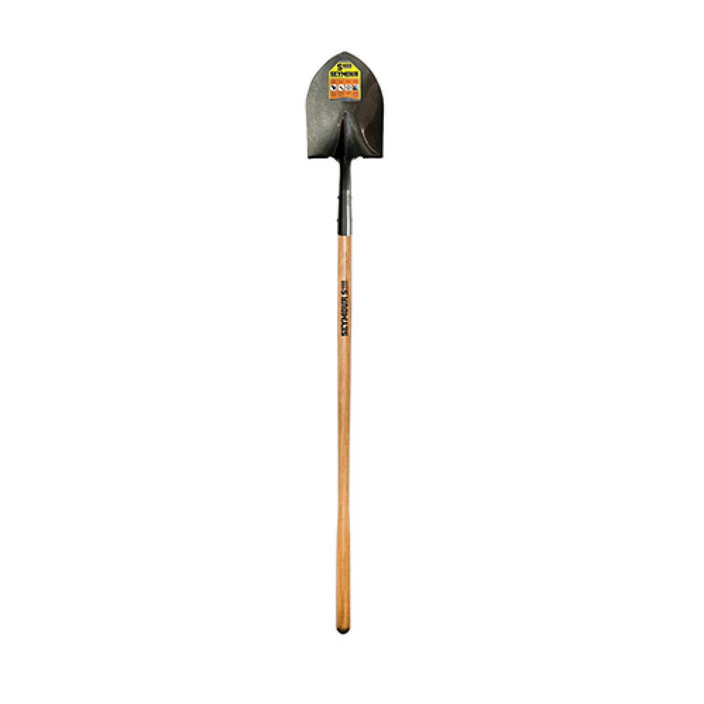 Seymour Round Point Shovel, Forward Turned Step, 48" Precision Lathe Turned Hardwood Handle Image 1