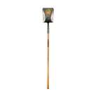 Square Point Shovel, Forward Turned Step, 48" Precision Lathe Turned Hardwood Handle Image 1