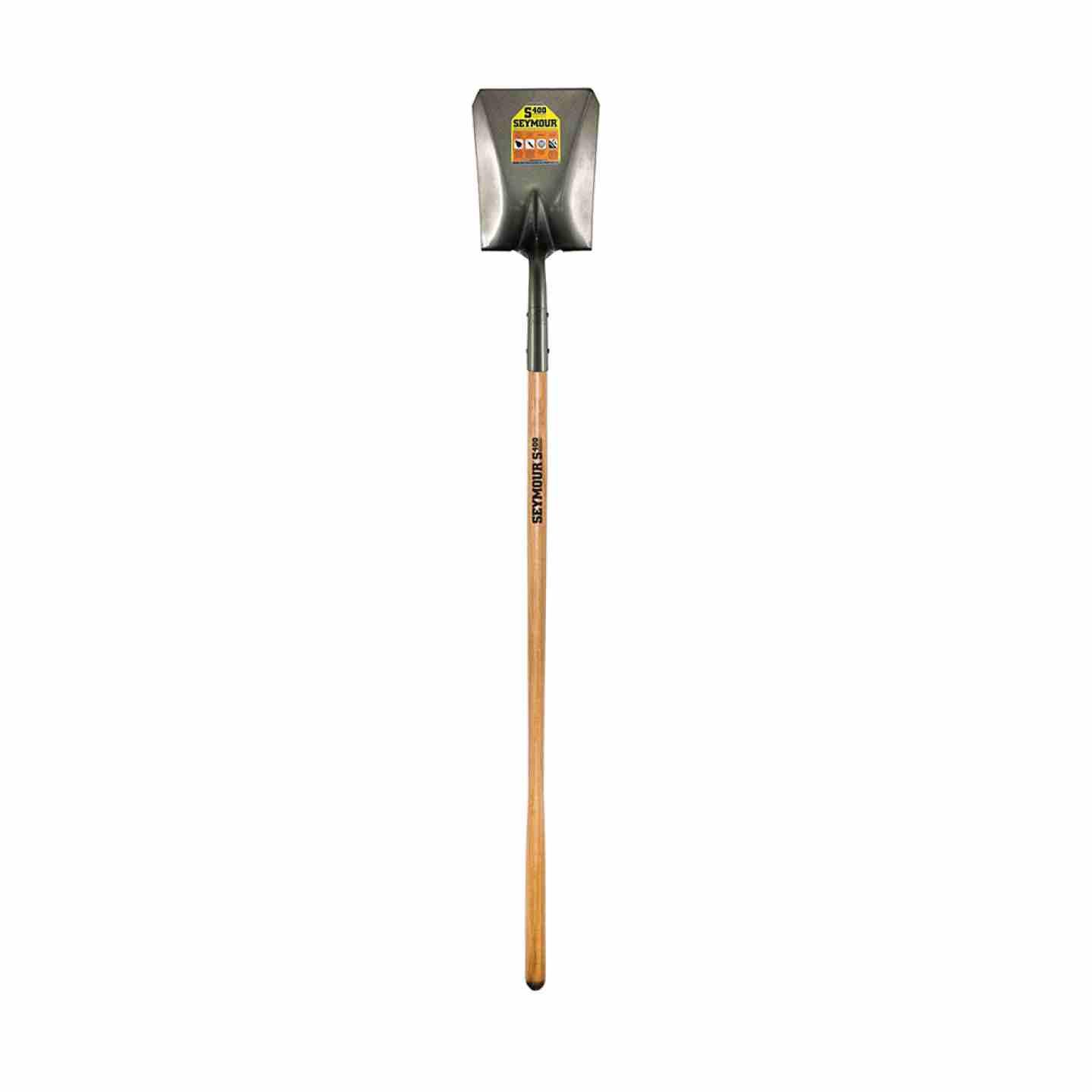 Square Point Shovel, Forward Turned Step, 48" Precision Lathe Turned Hardwood Handle Image 1