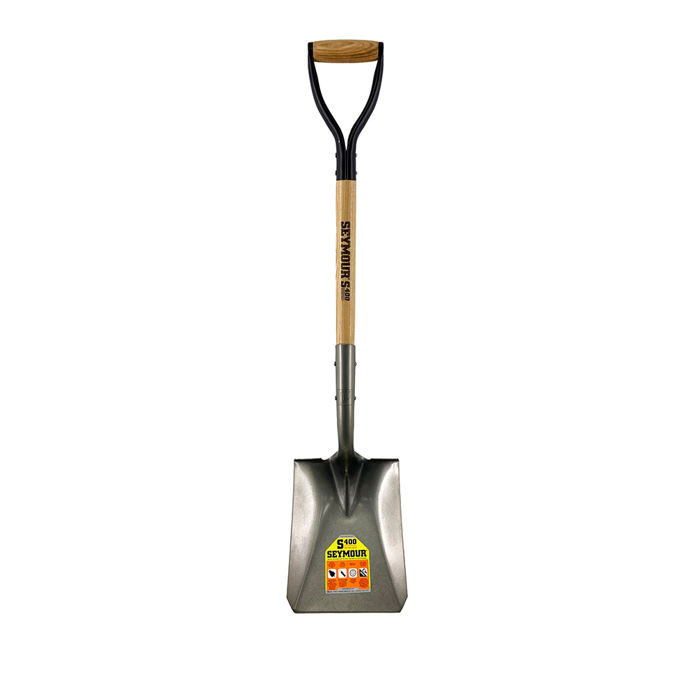 Square Point Shovel, Forward Turned Step, 30" Precision Lathe Turned Hardwood Handle with D-Grip Image 1