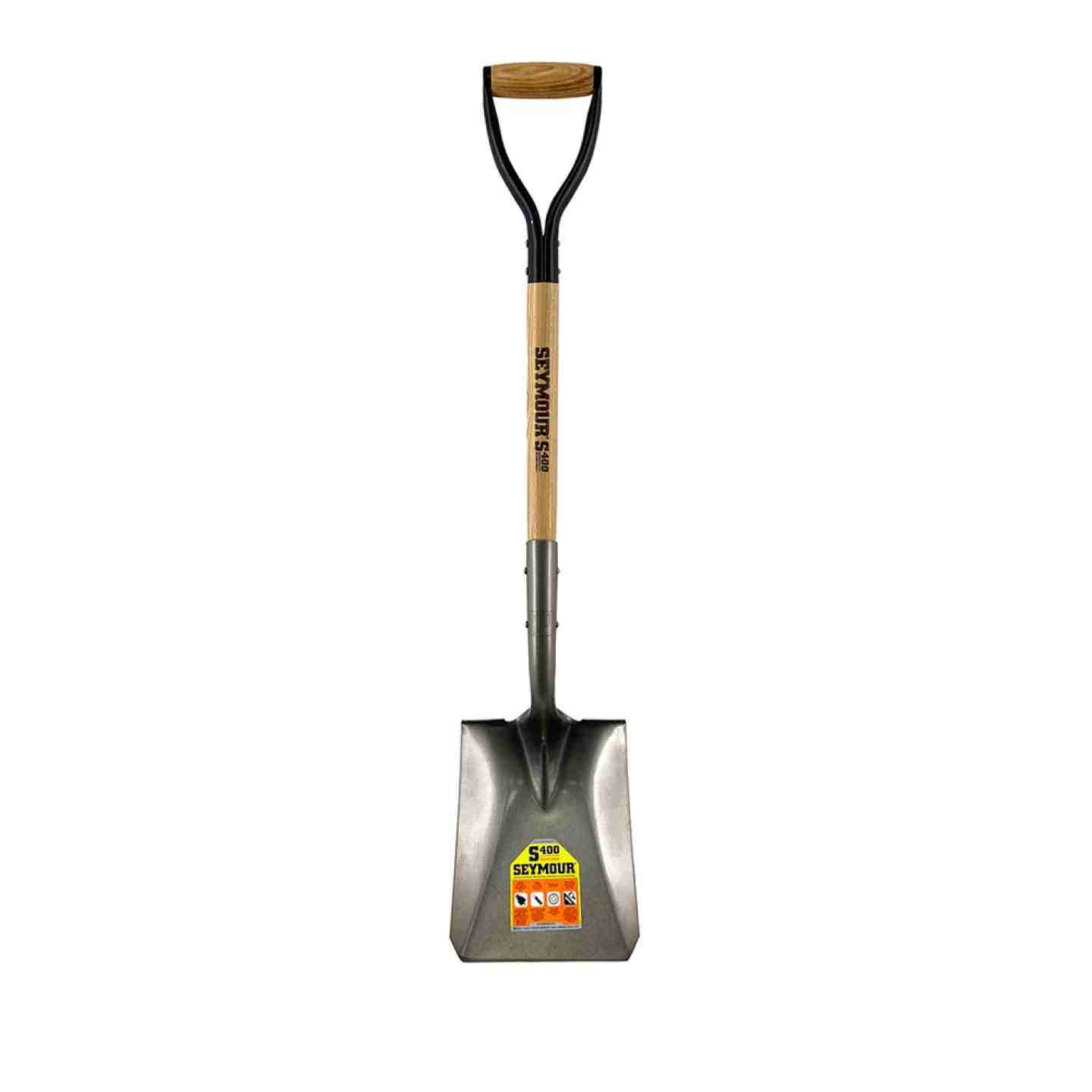 Square Point Shovel, Forward Turned Step, 30" Precision Lathe Turned Hardwood Handle with D-Grip Image 1