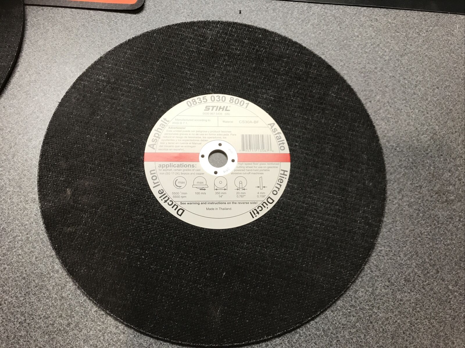 STIHL Asphalt/Ductile Wheel 14"x20MM, K-DG