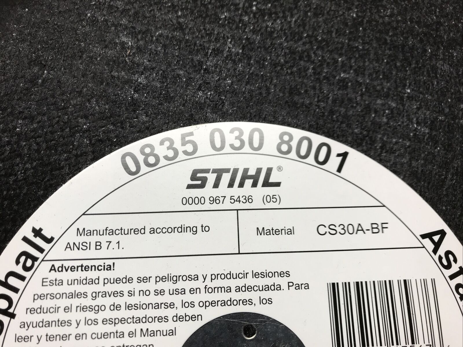 STIHL Asphalt/Ductile Wheel 14"x20MM, K-DG Image 2
