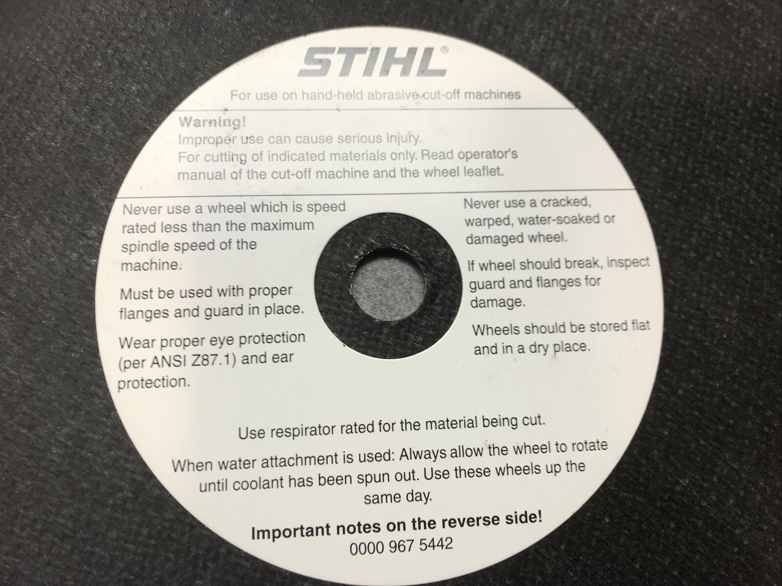 STIHL Asphalt/Ductile Wheel 14"x20MM, K-DG Image 4