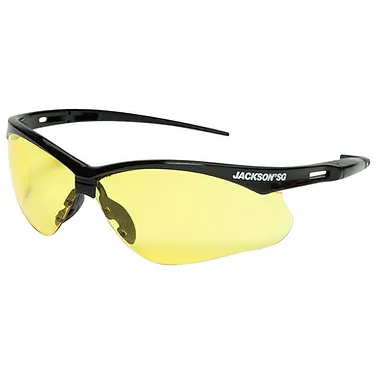 Jackson Safety Glasses with Black Frame and Amber Anti-Fog Lens Image 1