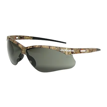 Jackson Safety Glasses with Camo Frame and Smoke Lens Image 1