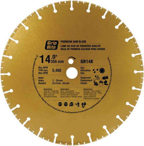 Grip Rite Steel-Cutting Premium Quality Segmented Blades14"x1" 