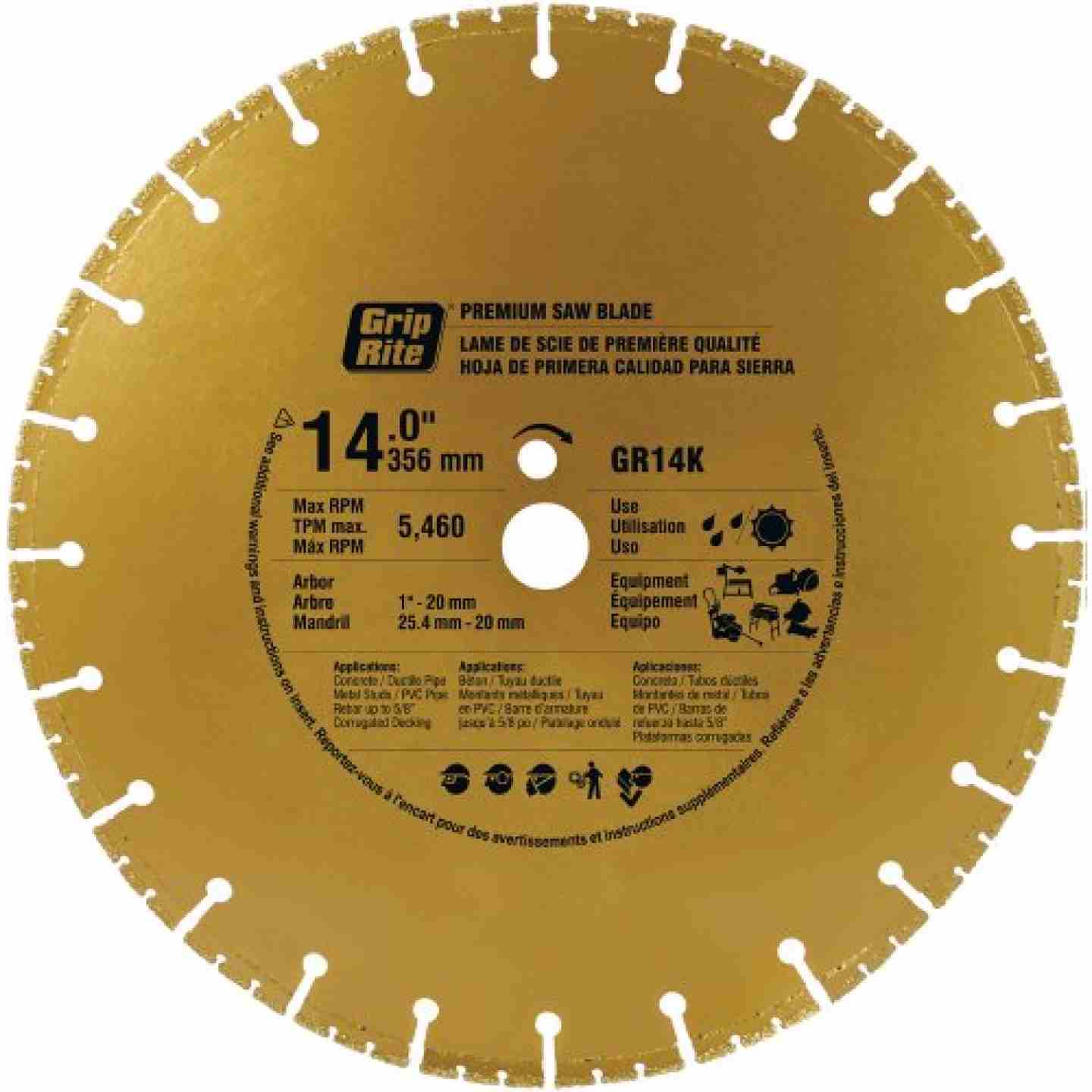 Grip Rite Steel-Cutting Premium Quality Segmented Blades14"x1"  Image 1