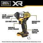 DeWalt 20V MAX* XR® 3-Speed 1/4 in. Impact Driver with DEWALT POWERSTACK™ Kit Image 4