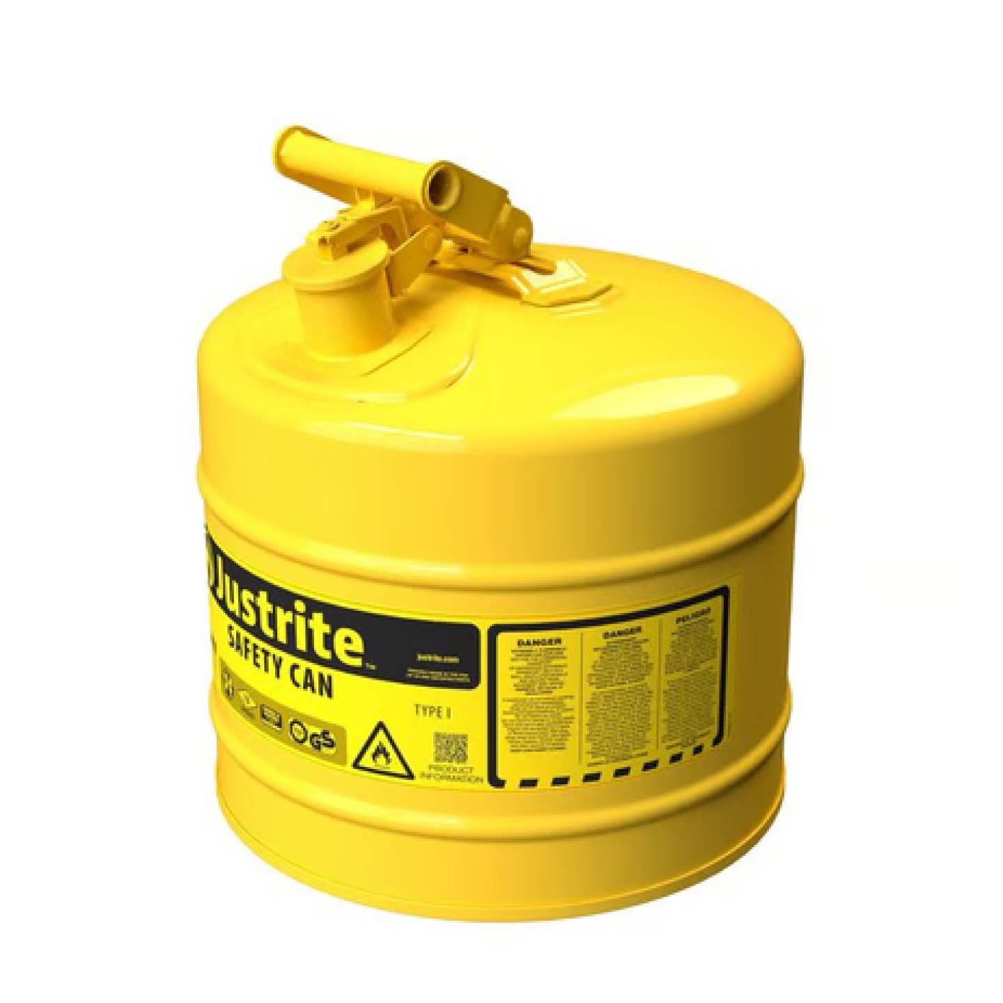 5 Gallon Steel Safety Can for Diesel, Type I, Flame Arrester, Yellow Image 1