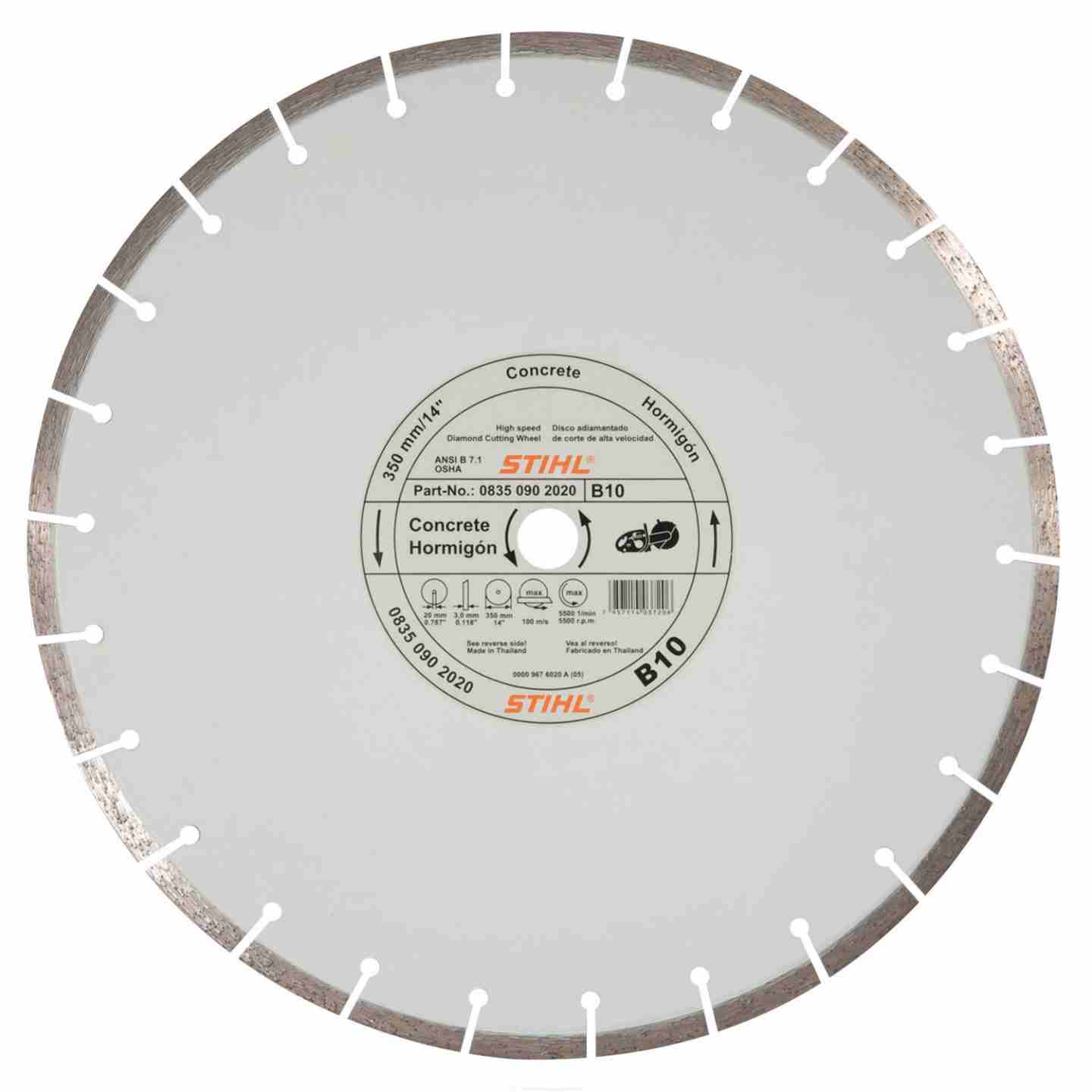 STIHL D-B10 Economy Diamond Wheel 14"x20MM Image 1