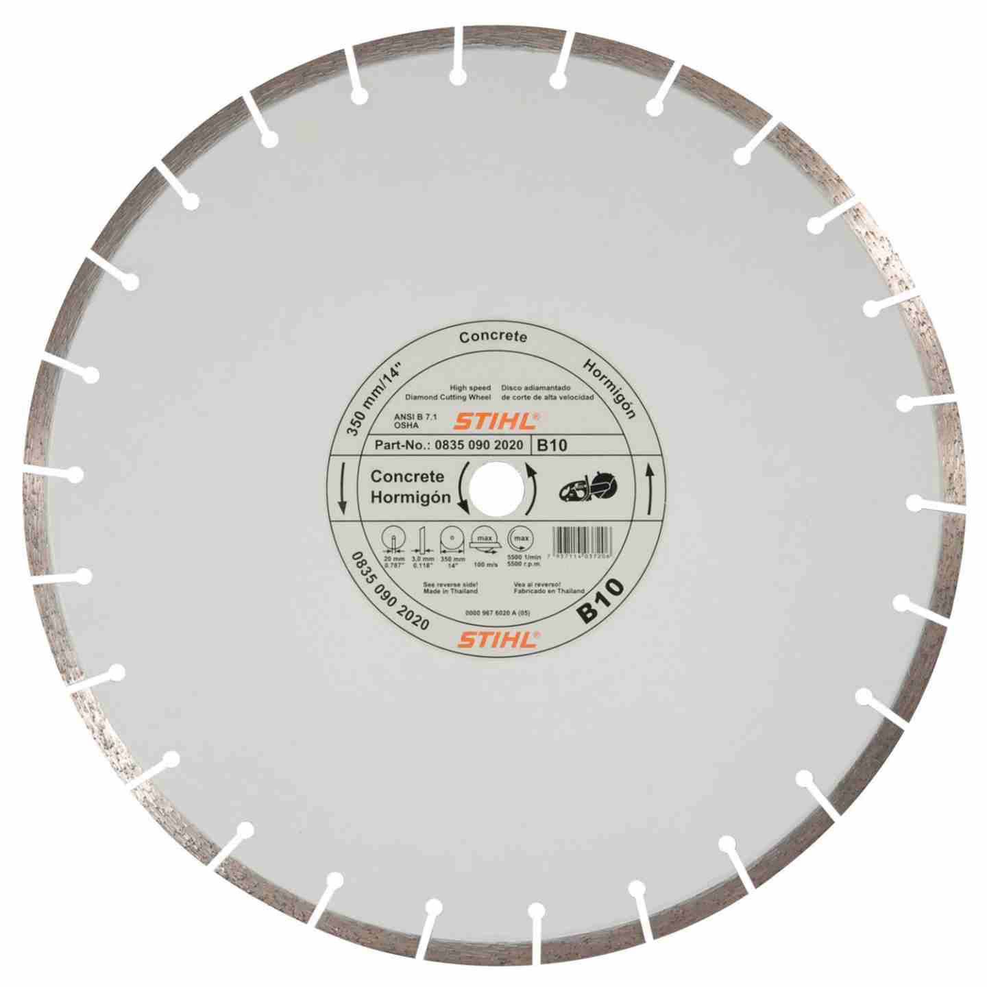 STIHL D-B10 Economy Diamond Wheel 16"x20MM Image 1