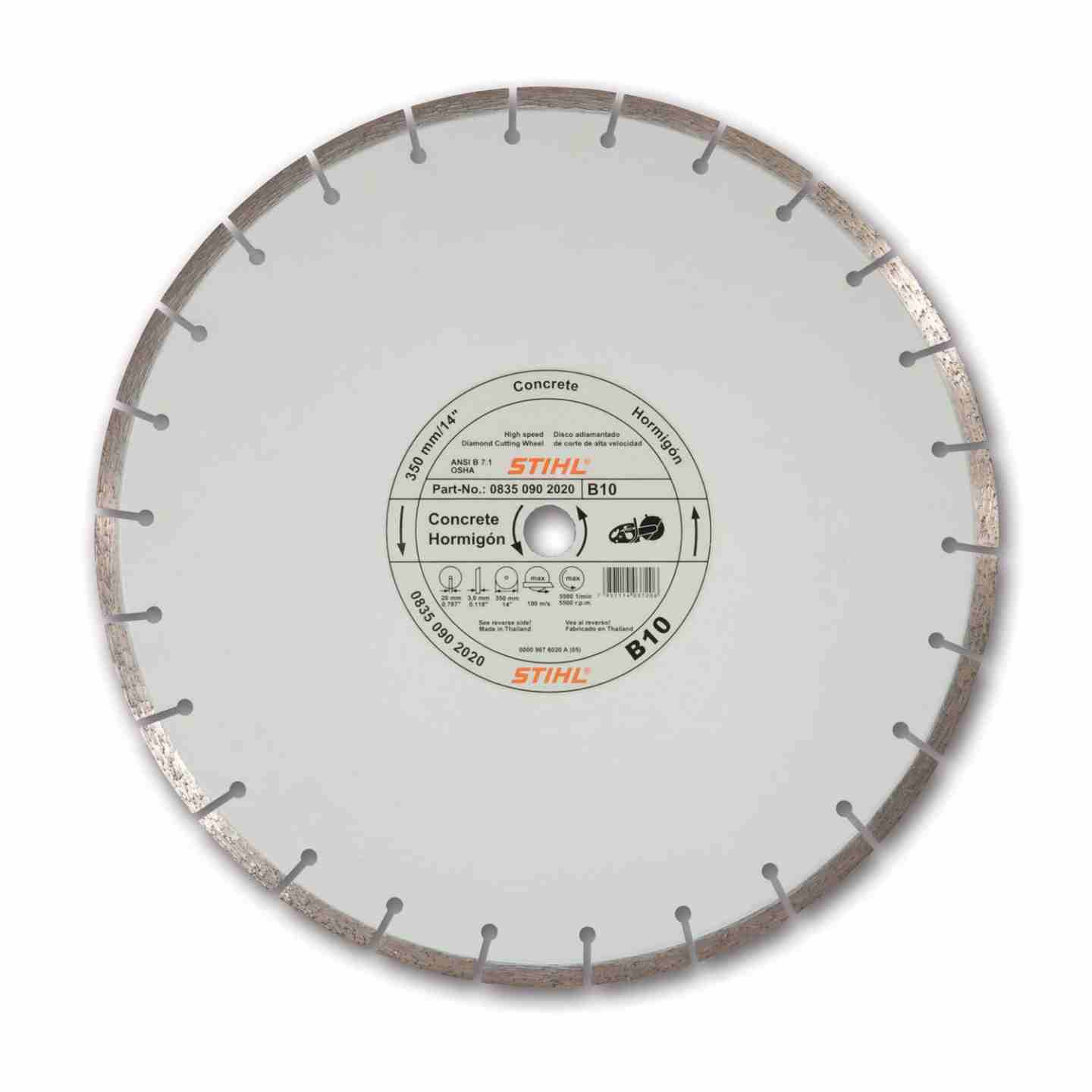 STIHL 9" D-B10 Economy Diamond Wheel 20MM Arbor Image 1