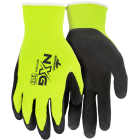 MCR Safety NXG ® Hi-Vis Work Gloves 13 Gauge Hi-Visibility Lime Nylon Polyester Shell Black Latex Foam Coated Palm and Fingertips, X-Large Image 1
