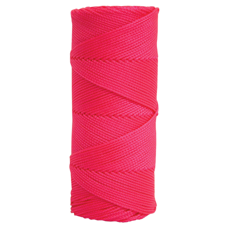 Fluorescent Pink Braided Nylon Mason's Line - 250' Tube