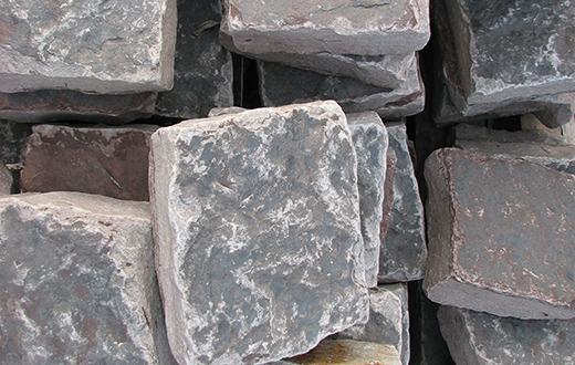 Blue Sandstone Cobble Edging 1