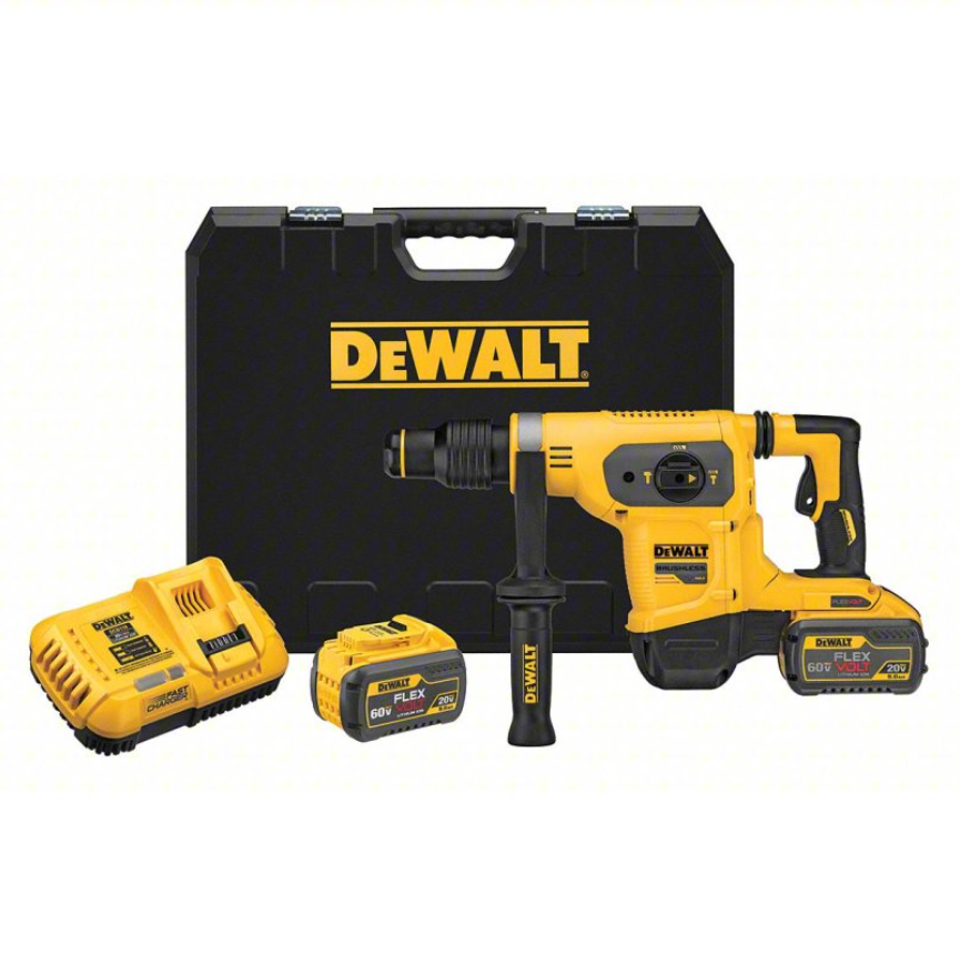 DeWalt FLEXVOLT 60V MAX Cordless Brushless 1-9/16 in. SDS MAX Combination Rotary Hammer and (2) FLEXVOLT 9.0Ah Batteries