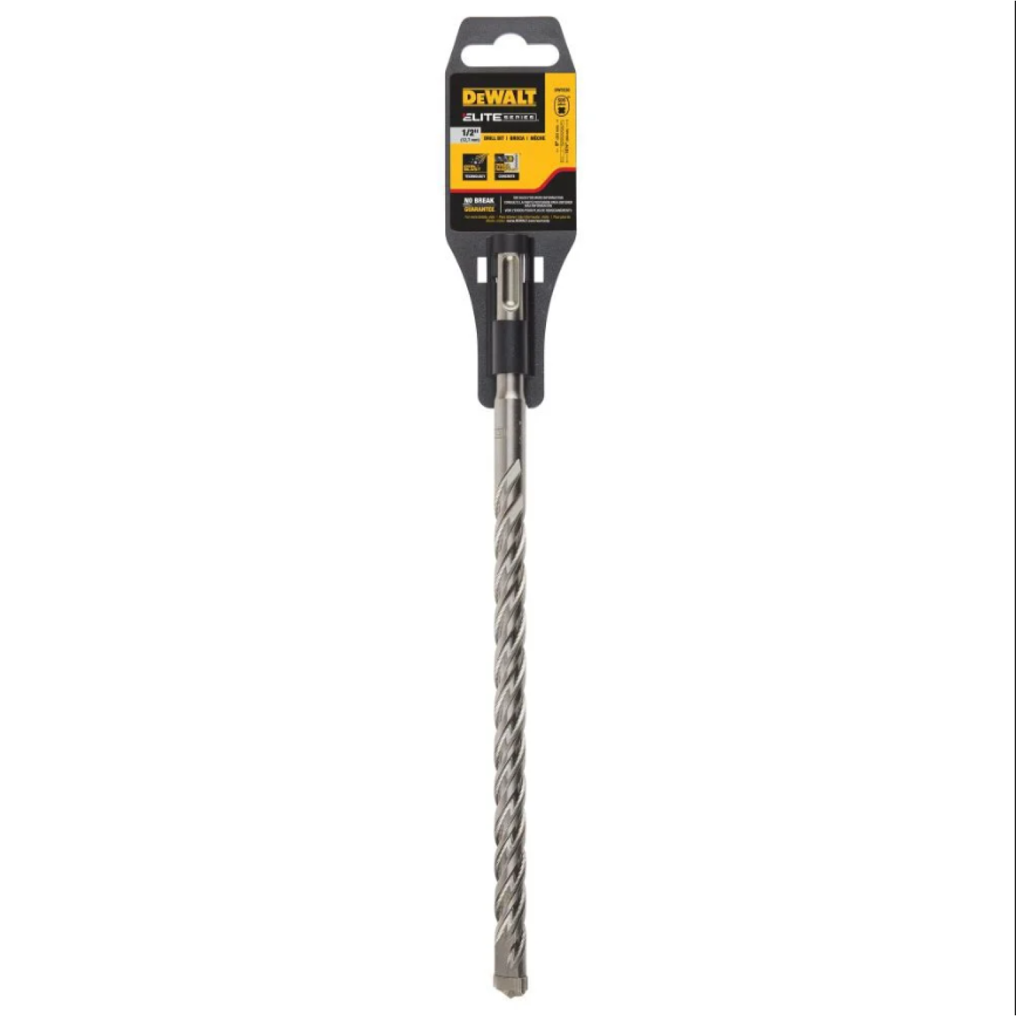 DeWalt 1/2" x 8" x 10-1/2" High Impact 4 Cutter SDS+ Hammer Bit Image 1