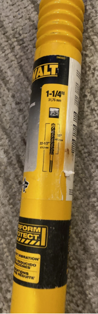 DeWalt Elite Series 1-1/4" x 16" x 22-1/2" 4 Cutter SDS Max Masonry Drill Bit