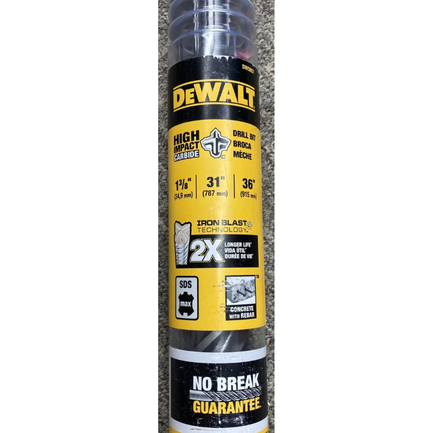 DeWalt Elite Series 1-3/8" x 31" x 36" 4 Cutter SDS MAX Masonry Drill Bits Image 1