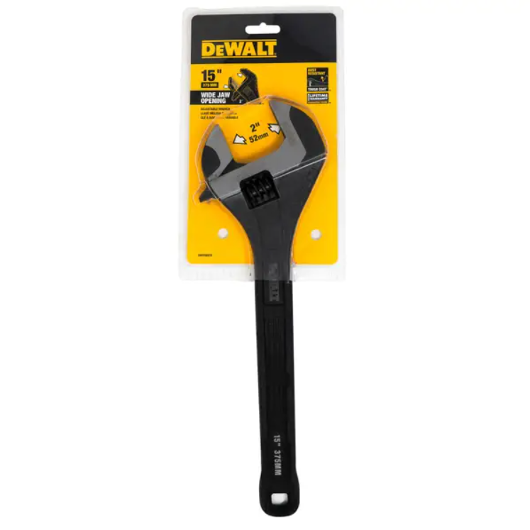 DeWalt Metric and SAE Adjustable Wrench 15 in. Long