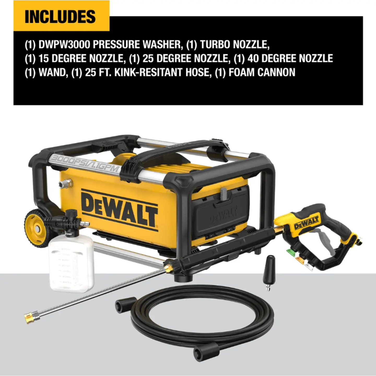 DeWalt AC 3000 PSI MAX Psi 1.1 GPM Brushless Electric Jobsite Pressure Washer Image 2