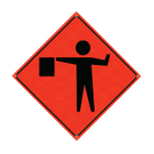 Watch Dog Reflective Orange Vinyl Roll-Up Sign, 48"x48" Image 1